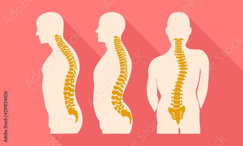 Human spine disease icon. Flat illustration of human spine disease vector icon for web design