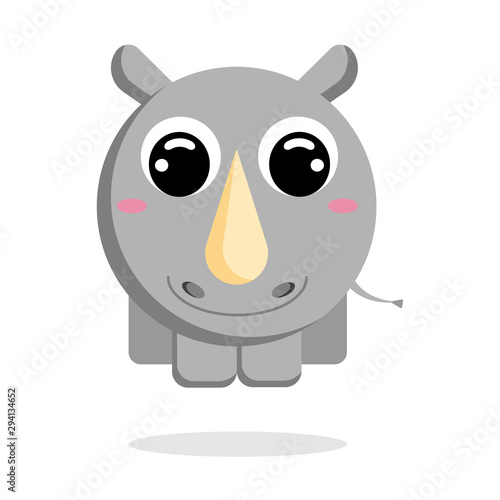 rhinoceros flat vector