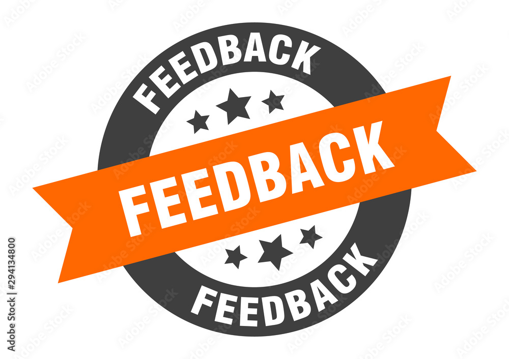 Obraz premium feedback sign. feedback orange-black round ribbon sticker