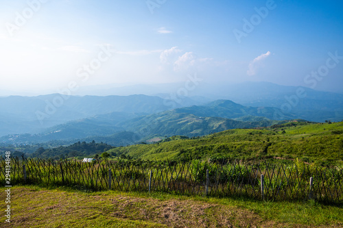 Border of Thailand and Myanmar at Doi Chang Mub base photo