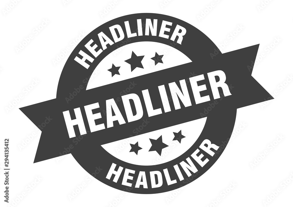 Obraz premium headliner sign. headliner black round ribbon sticker