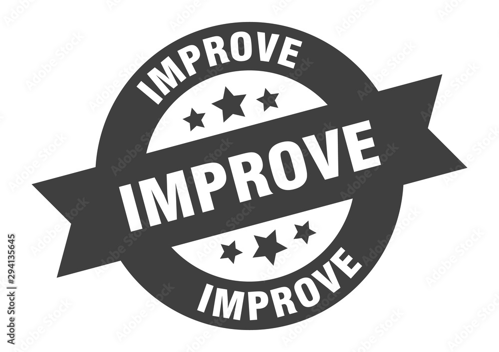 Fototapeta premium improve sign. improve black round ribbon sticker