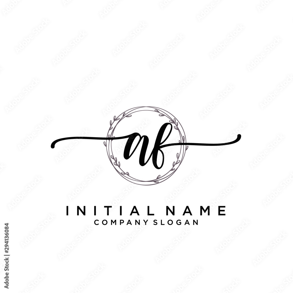 AF Beauty vector initial logo, handwriting logo. AF Beauty vector initial logo, handwriting logo.