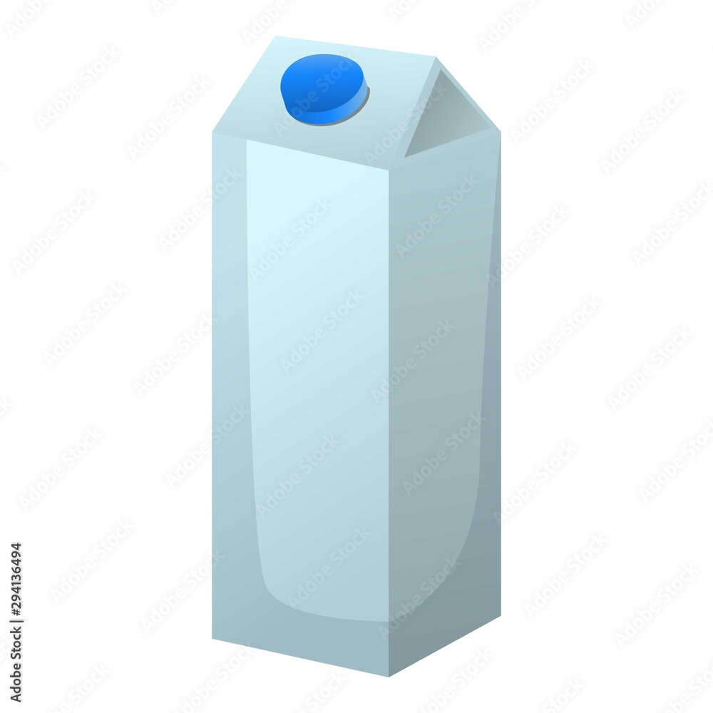 Milk packaging icon. Cartoon of milk packaging vector icon for web design isolated on white background Milk packaging icon. Cartoon of milk packaging vector icon for web design isolated on white background