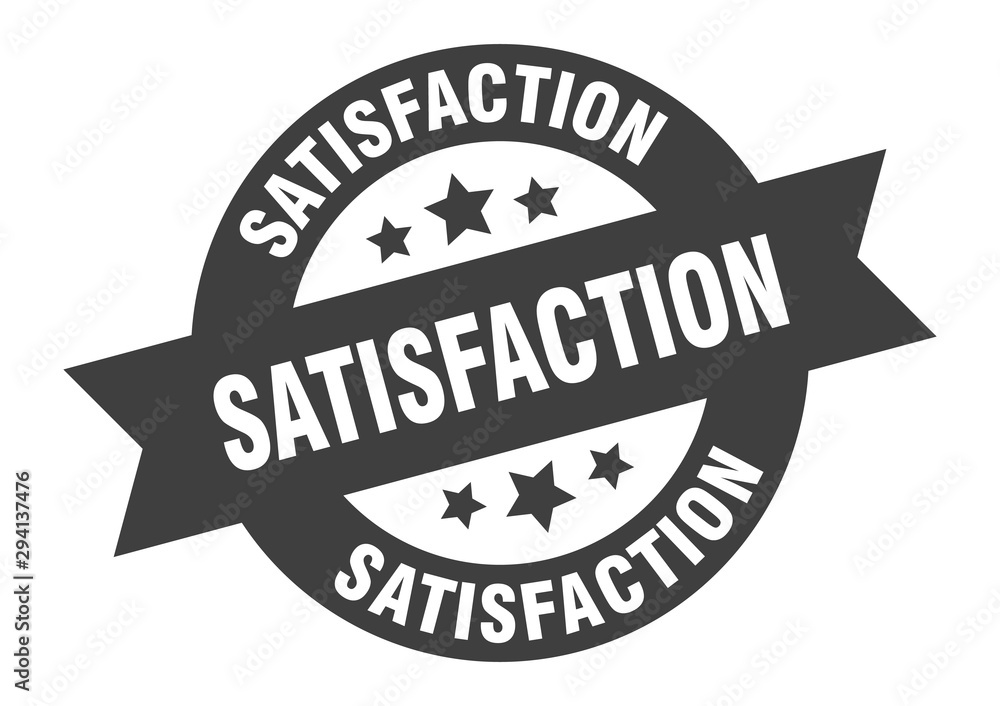 satisfaction sign. satisfaction black round ribbon sticker