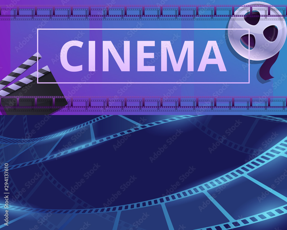Cinema filmstrip banner set. Cartoon illustration of cinema filmstrip vector banner set for web design