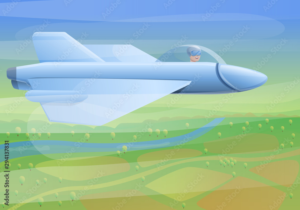 Pilot concept banner. Cartoon illustration of pilot vector concept banner for web design