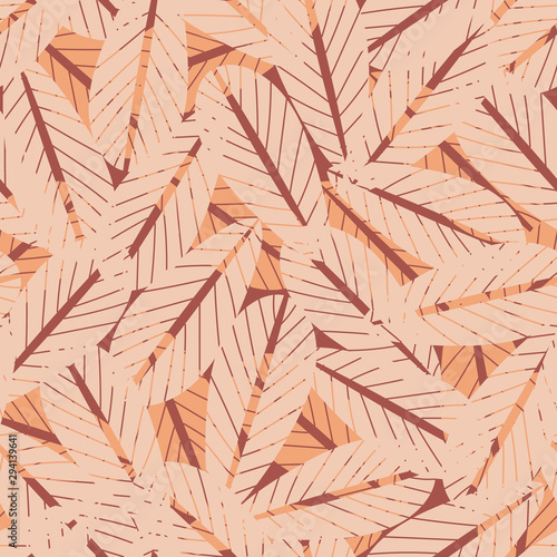 A seamless vecctor pattern with dry autumn leaves. Surface print design.