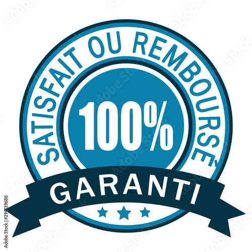 Fotografie, Tablou Garanti 100% satisfait ou remboursé. Icône bleu.