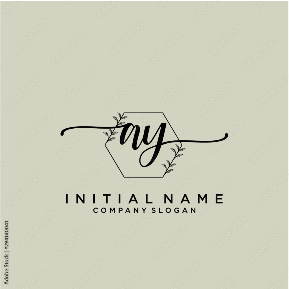 AY Beauty vector initial logo, handwriting logo. AY Beauty vector initial logo, handwriting logo.