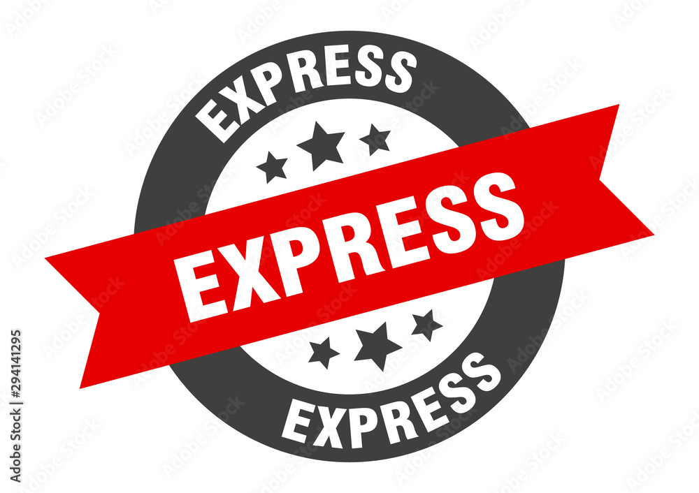 Fototapeta premium express sign. express black-red round ribbon sticker