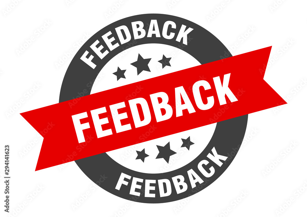 Fototapeta premium feedback sign. feedback black-red round ribbon sticker