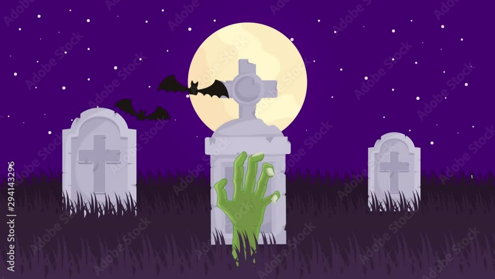 halloween dark scene with cemetery halloween dark scene with cemetery