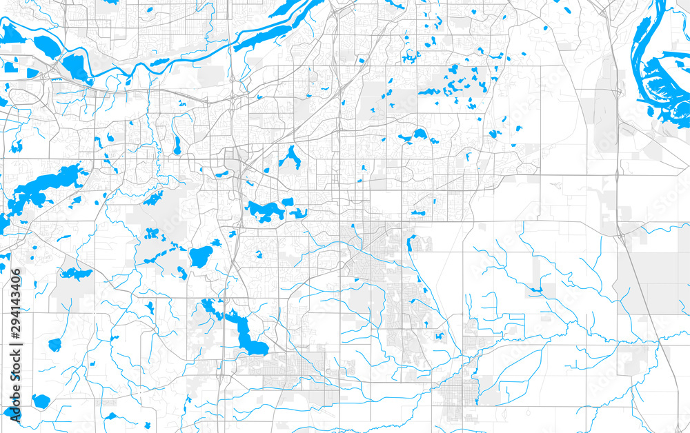 Fototapeta Bogate szczegółowe mapy wektorowe Apple Valley, Minnesota, Stany Zjednoczone Ameryki
