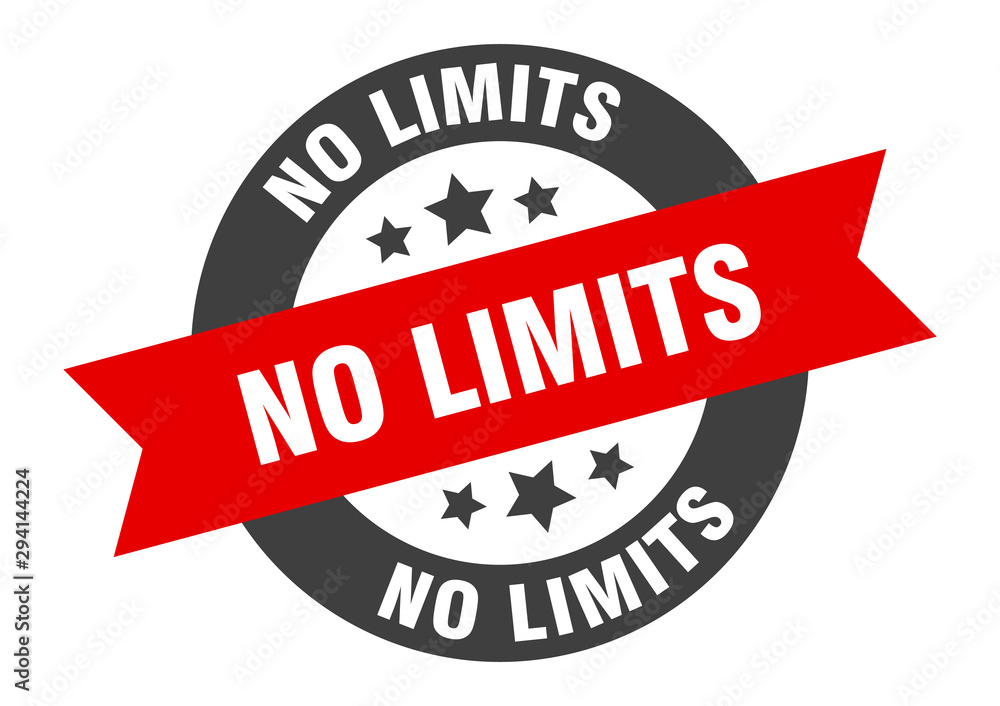 Fototapeta premium no limits sign. no limits black-red round ribbon sticker