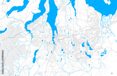 Rich detailed vector map of Olympia, Washington, United States of America