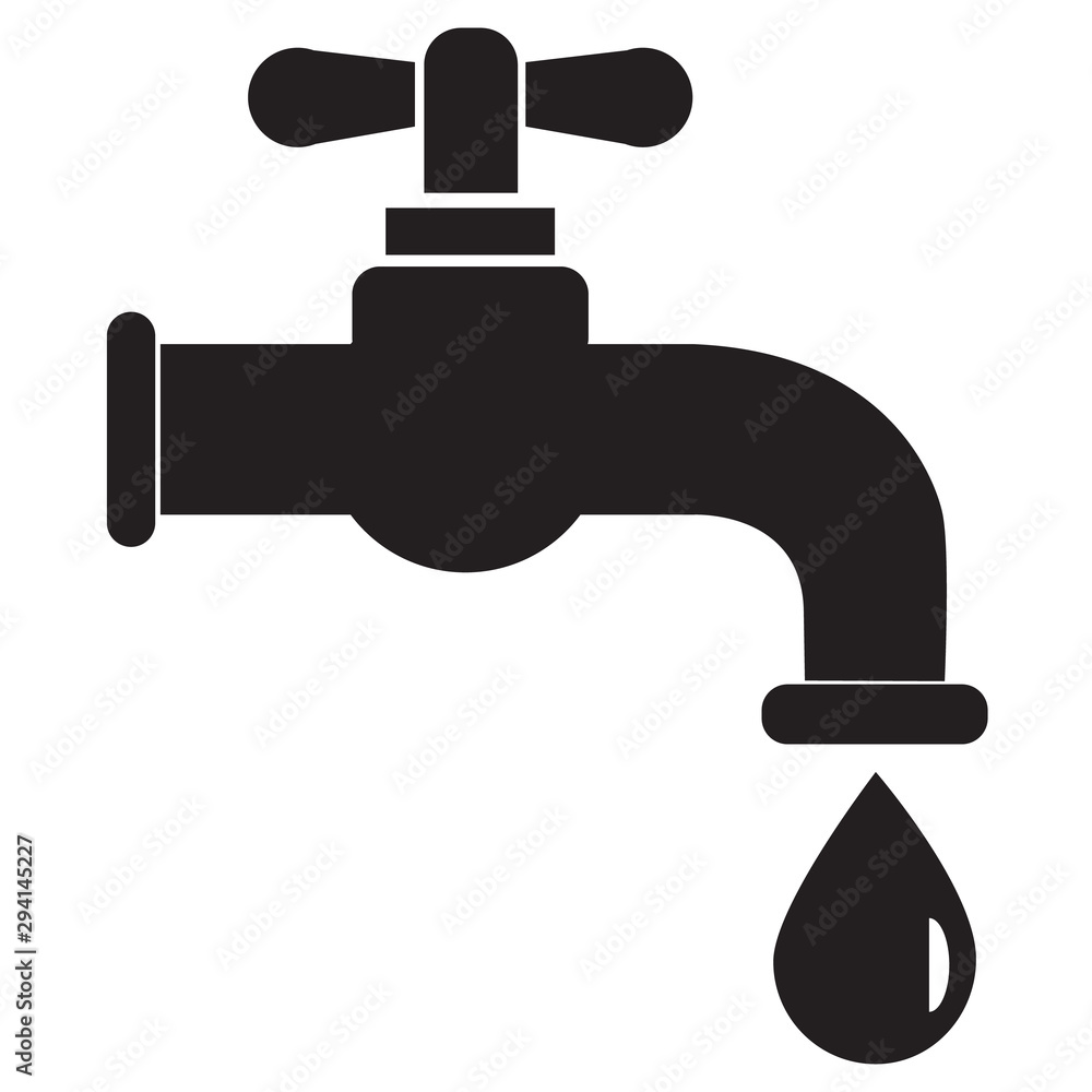 Dripping tap with drop icon on white background. flat style. Water tap icon  for your web site design, logo, app, UI. tap symbol. Water Faucet with drop  sign. Stock Vector | Adobe