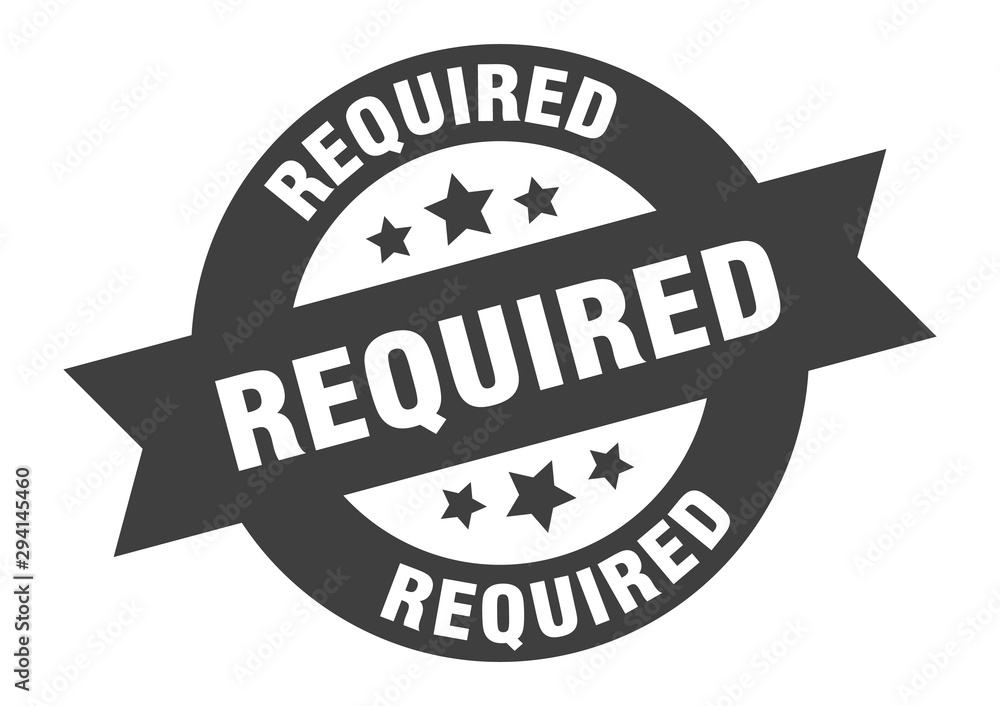 Fototapeta premium required sign. required black round ribbon sticker