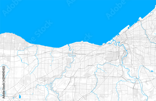 Rich detailed vector map of Lakewood, Ohio, United States of America photo