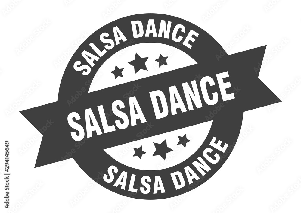 Fototapeta premium salsa dance sign. salsa dance black round ribbon sticker