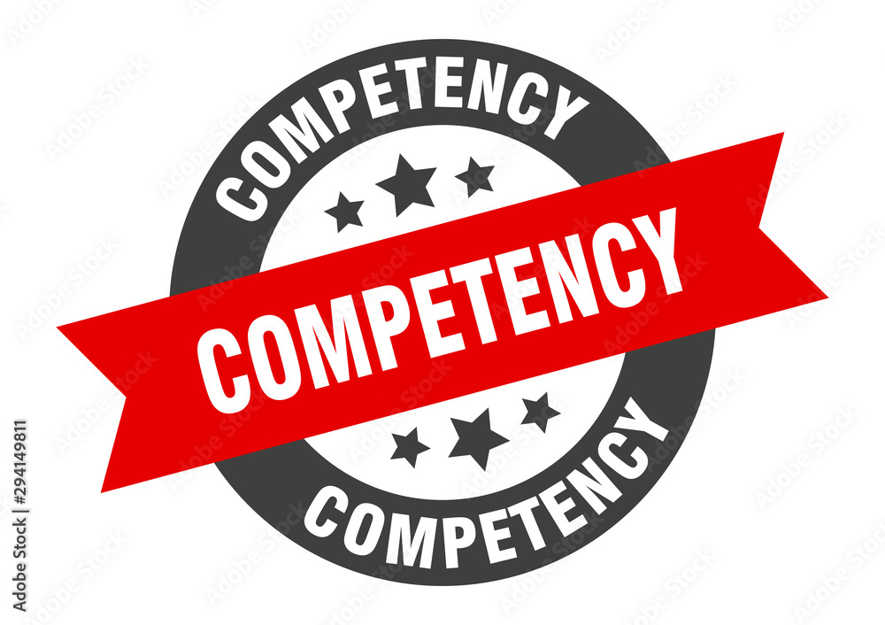 Fototapeta premium competency sign. competency black-red round ribbon sticker