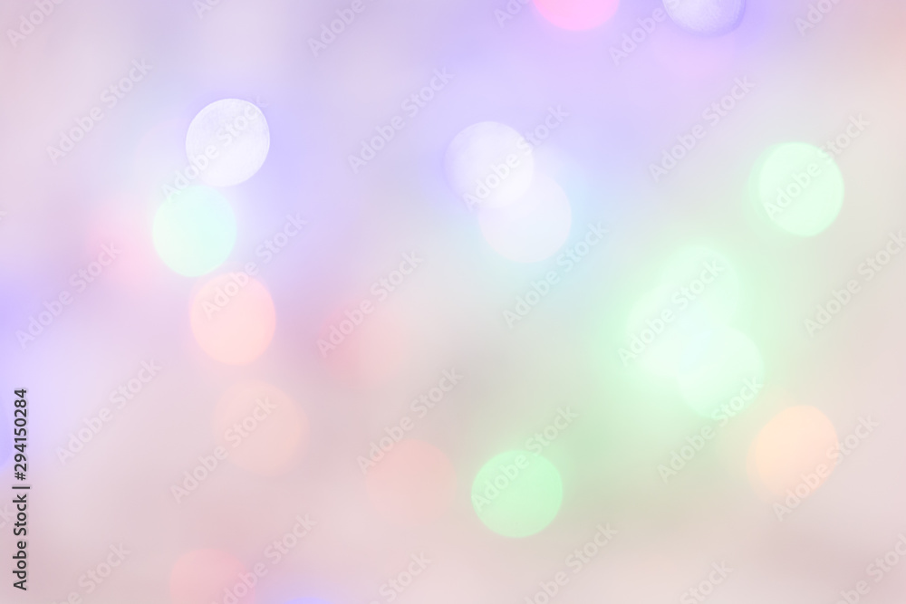 Defocus christmas lights pastel color background