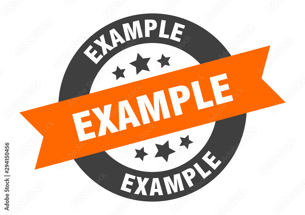 Obraz premium example sign. example orange-black round ribbon sticker