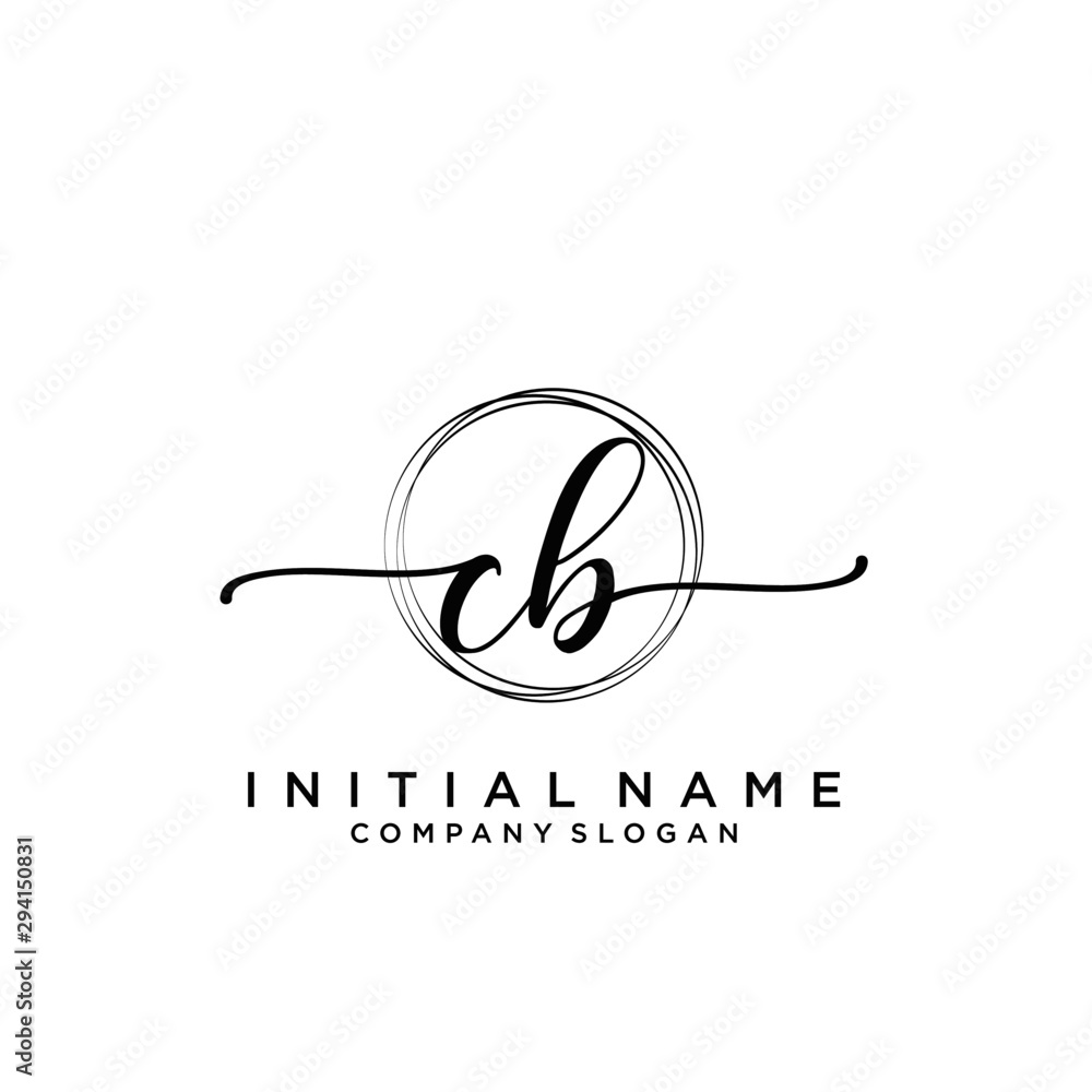 Obraz premium CB Beauty vector initial logo, handwriting logo.