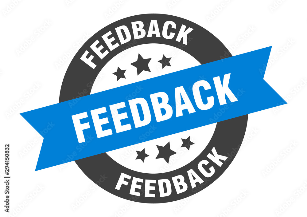 Fototapeta premium feedback sign. feedback blue-black round ribbon sticker