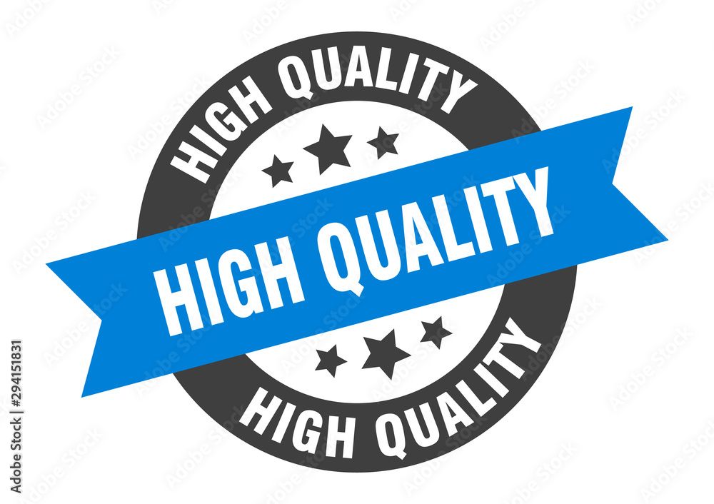 high quality sign. high quality blue-black round ribbon sticker