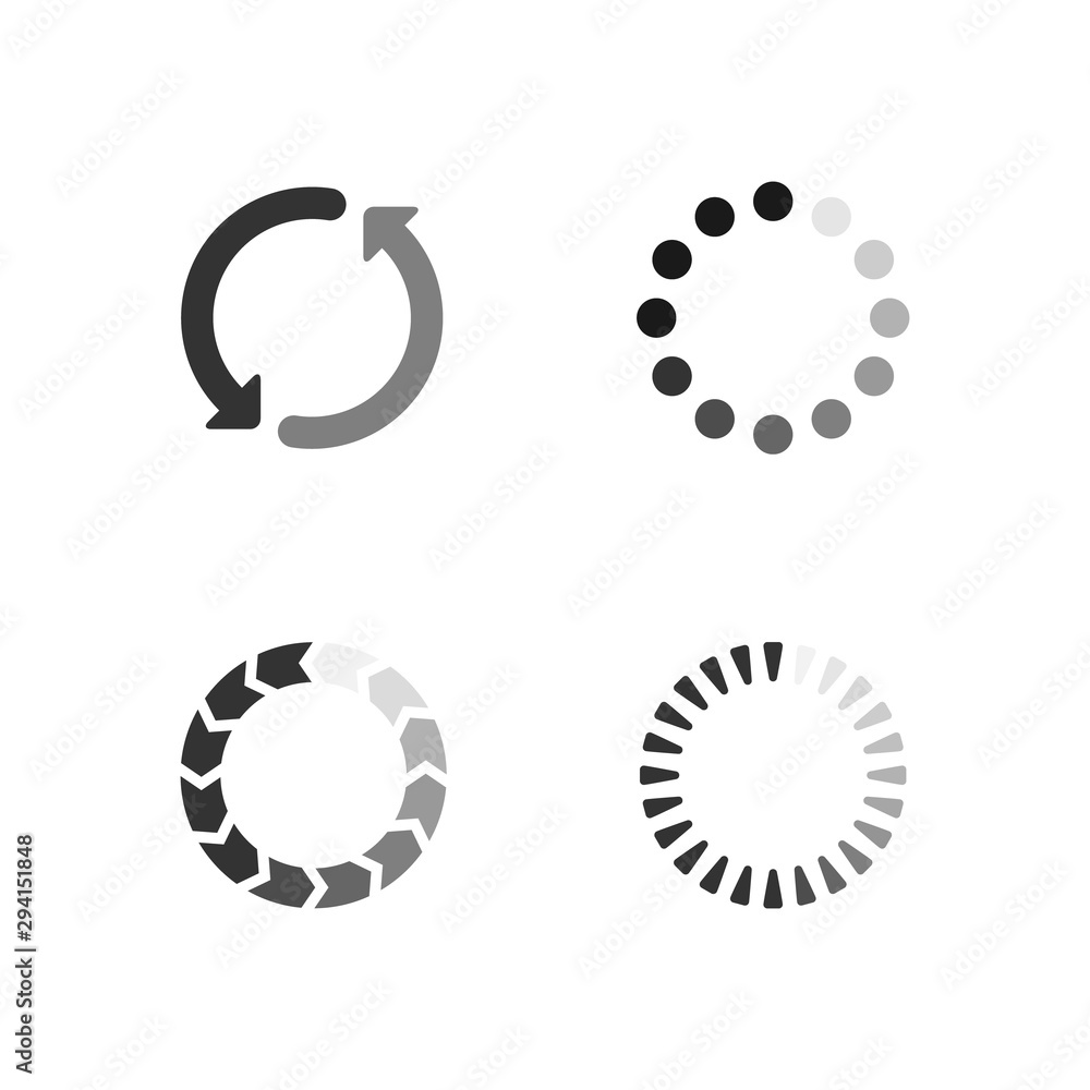 Set icons of loading progress Set icons of loading progress
