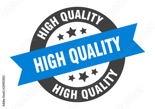 high quality sign. high quality blue-black round ribbon sticker