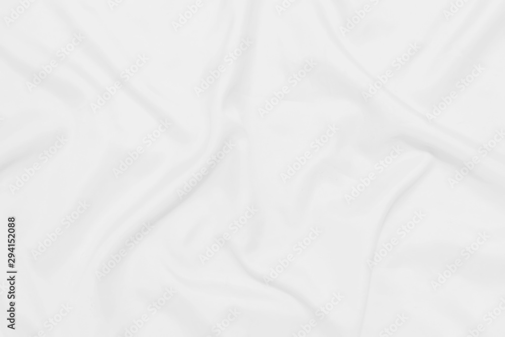 White crumpled blanket texture background. White cloth background