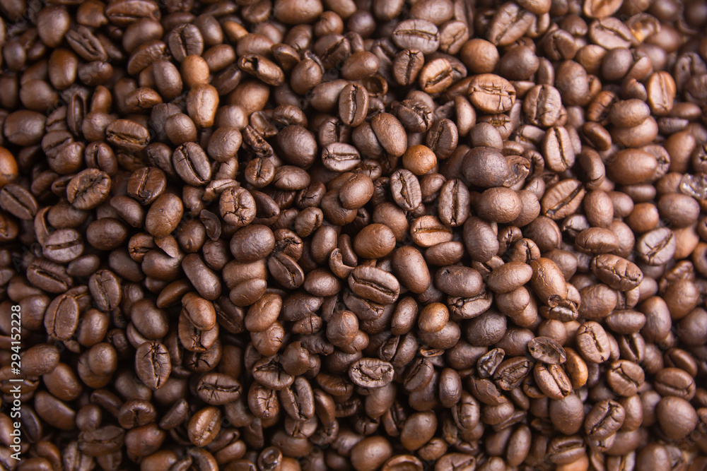 Roasted Coffee Beans background, Brown coffee beans for can be used as a background.