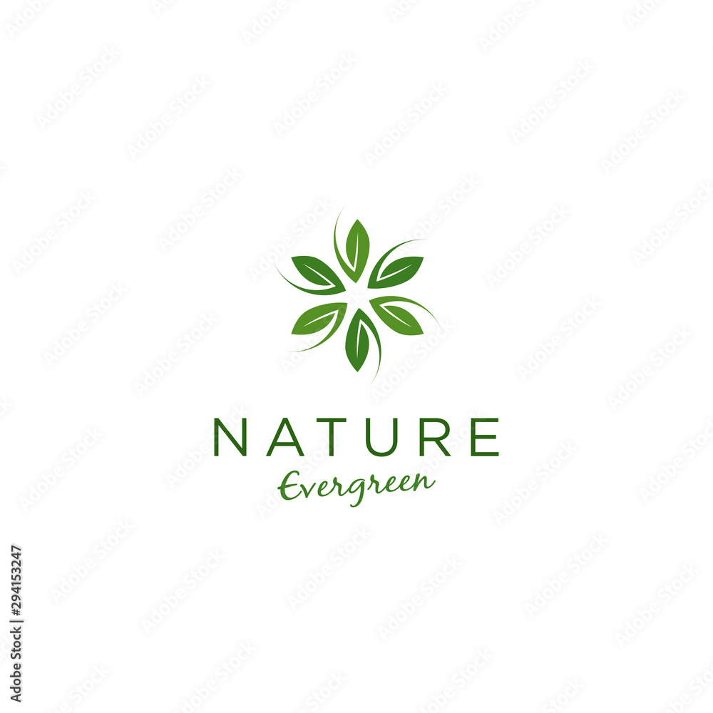 Nature logo design with green leaf elements modern and simple clean design, for nature and ecological agriculture business