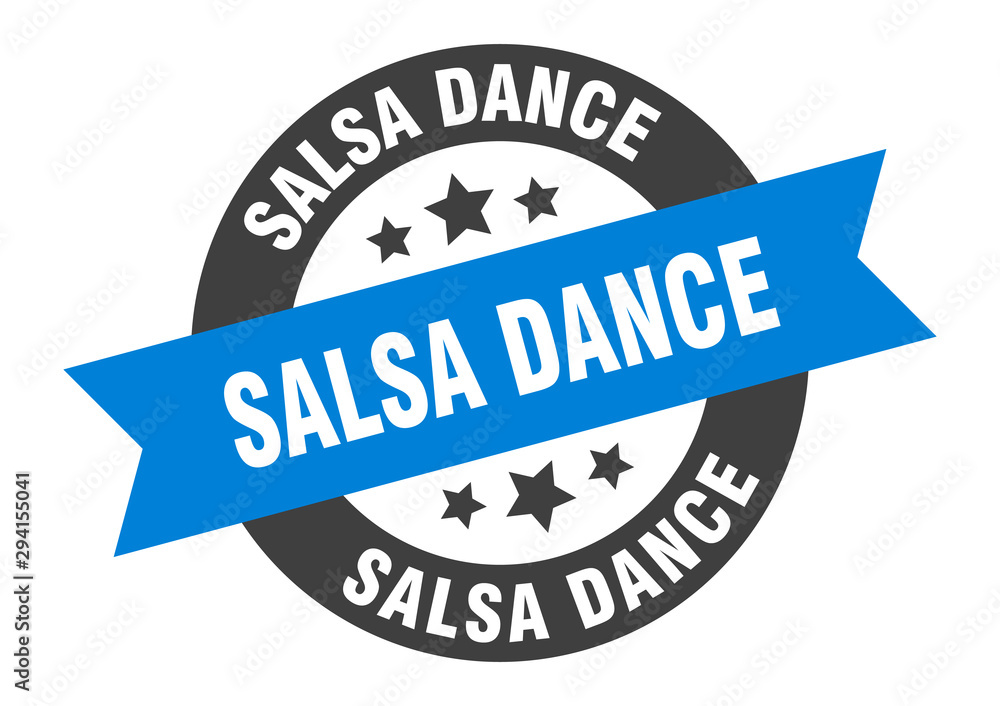 Fototapeta premium salsa dance sign. salsa dance blue-black round ribbon sticker