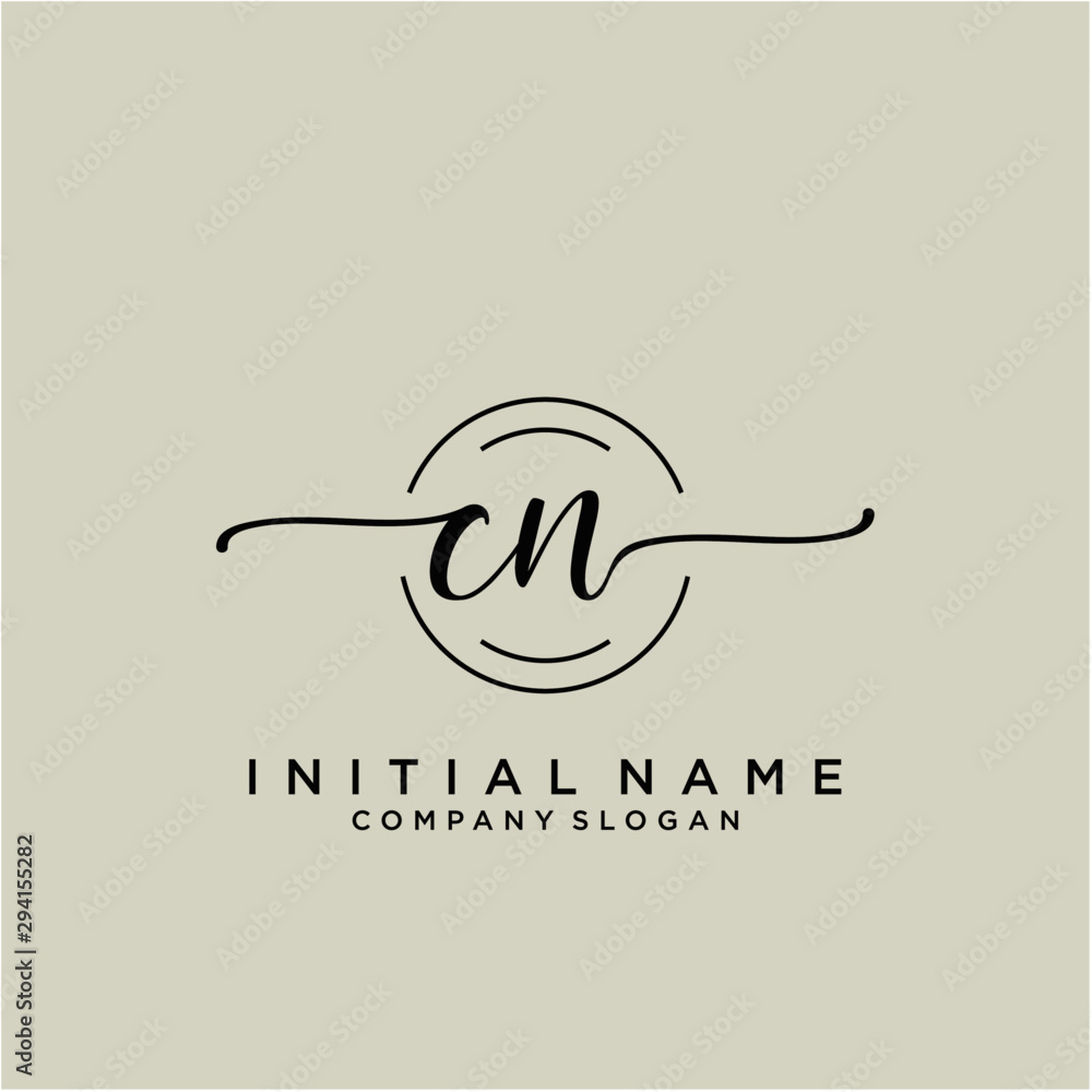CN Beauty vector initial logo, handwriting logo. CN Beauty vector initial logo, handwriting logo.