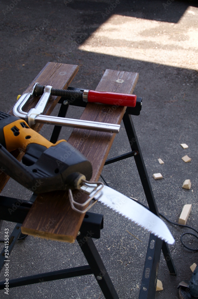 Woodworking the handle of the ax