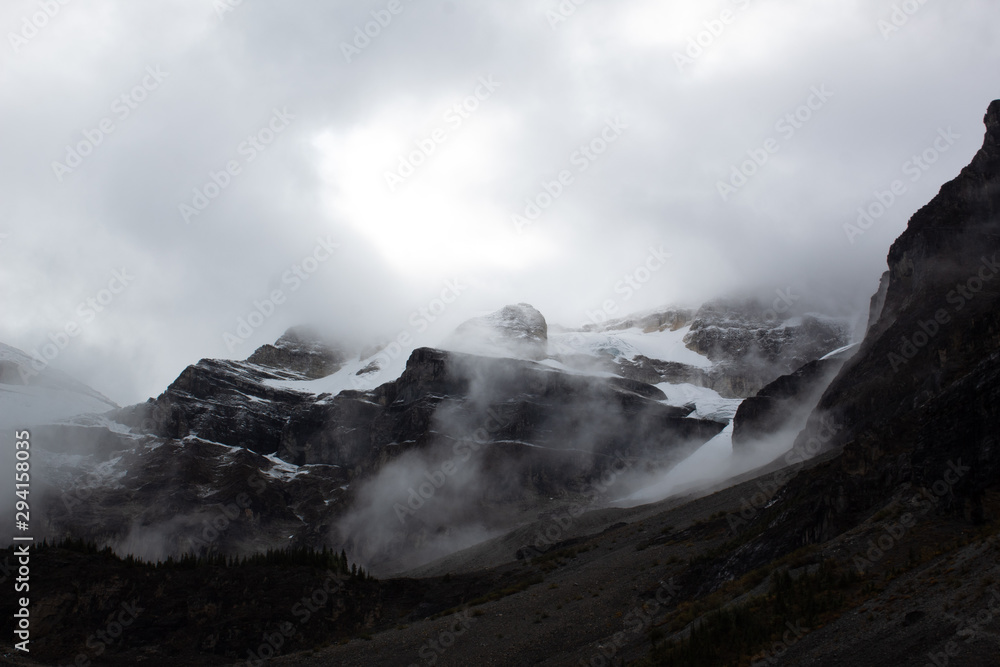 clouds over mountains