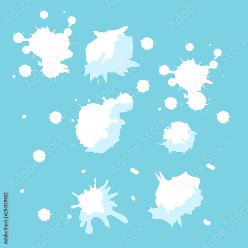 snow ice freezes, snowflake and snow balls throw in winter