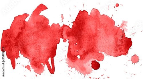 Colorful abstract watercolor texture stain with splashes and spatters.