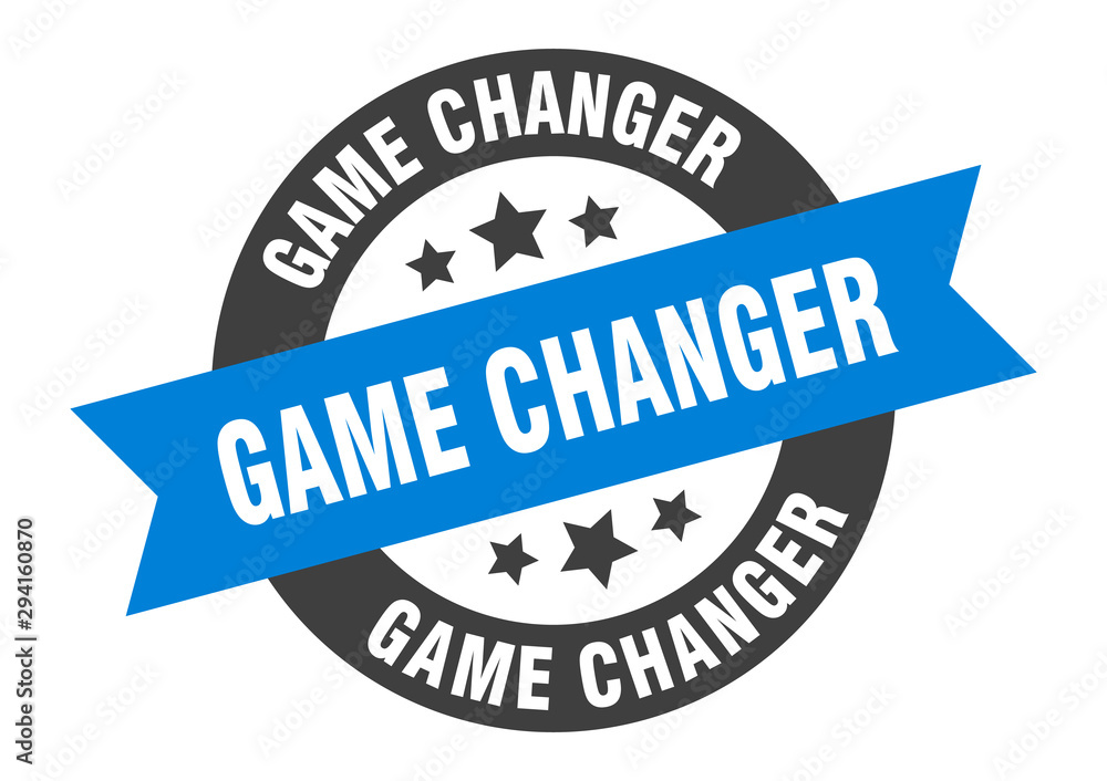 Fototapeta premium game changer sign. game changer blue-black round ribbon sticker