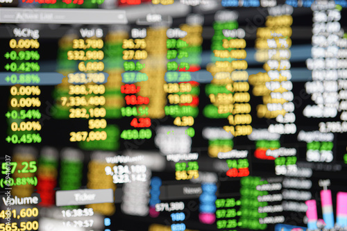 Stock exchange display Blur Out of focus © jiradet_ponari