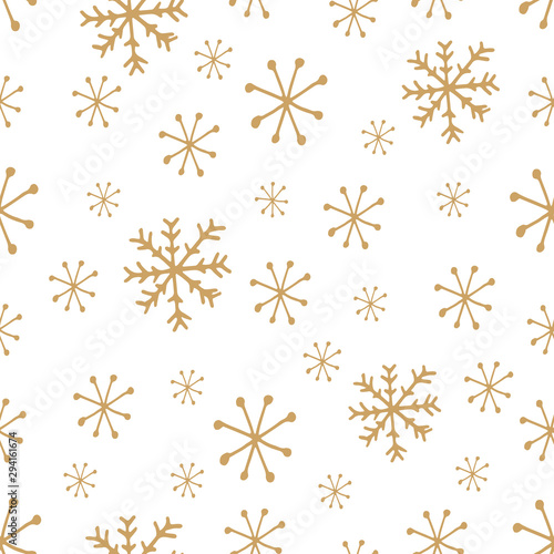 Cute snowflakes pattern in modern scandinavian style in vector. Absctract nordic geometric design for winter decoration interior, print posters, greating card, bussines banner, wrapping.