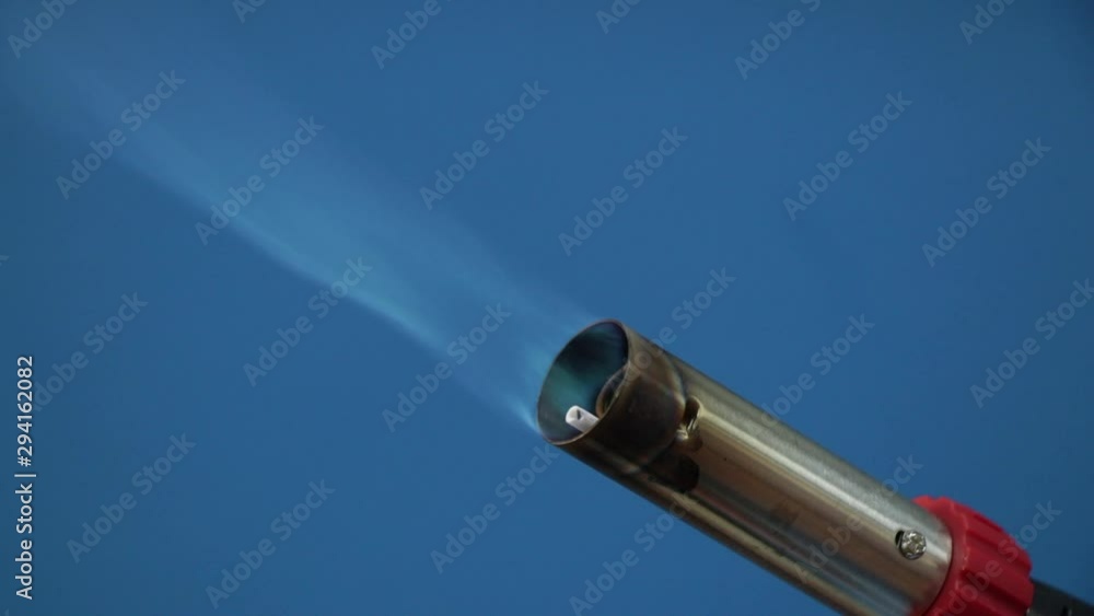 close up shot blow torch fire, real time close up shot blow torch fire, real time
