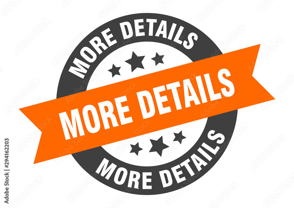 Fototapeta premium more details sign. more details orange-black round ribbon sticker