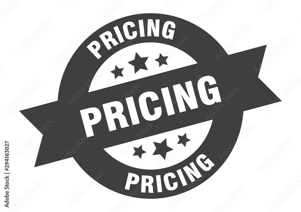 Fototapeta premium pricing sign. pricing black round ribbon sticker