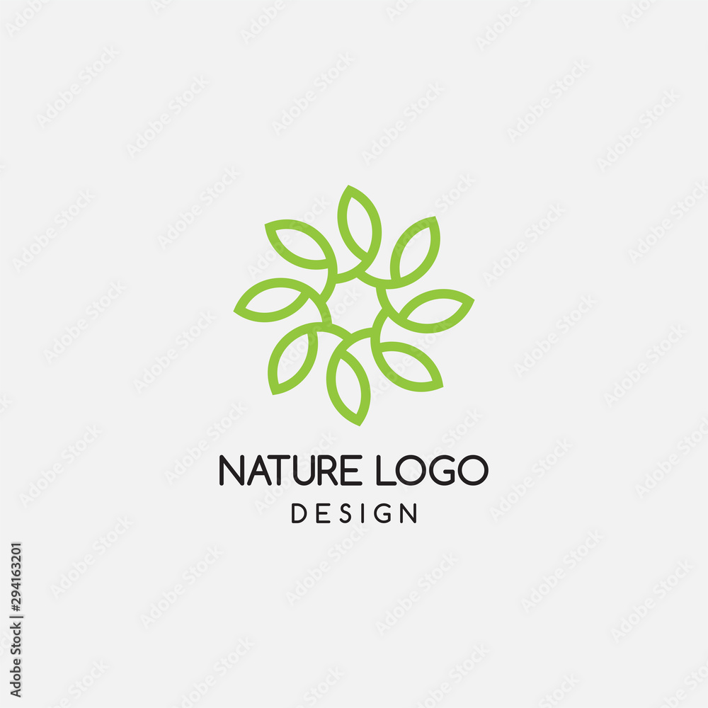 Natural logo design vector template. Leaf icon Natural logo design vector template. Leaf icon