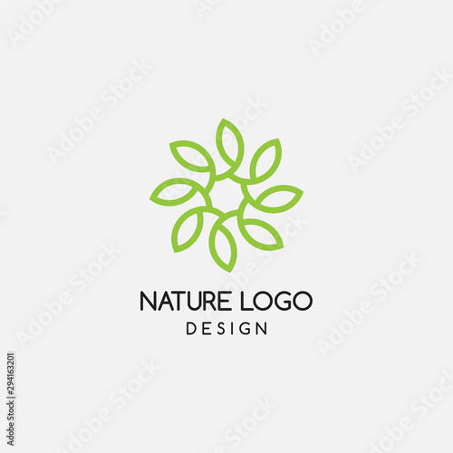 Natural logo design vector template. Leaf icon