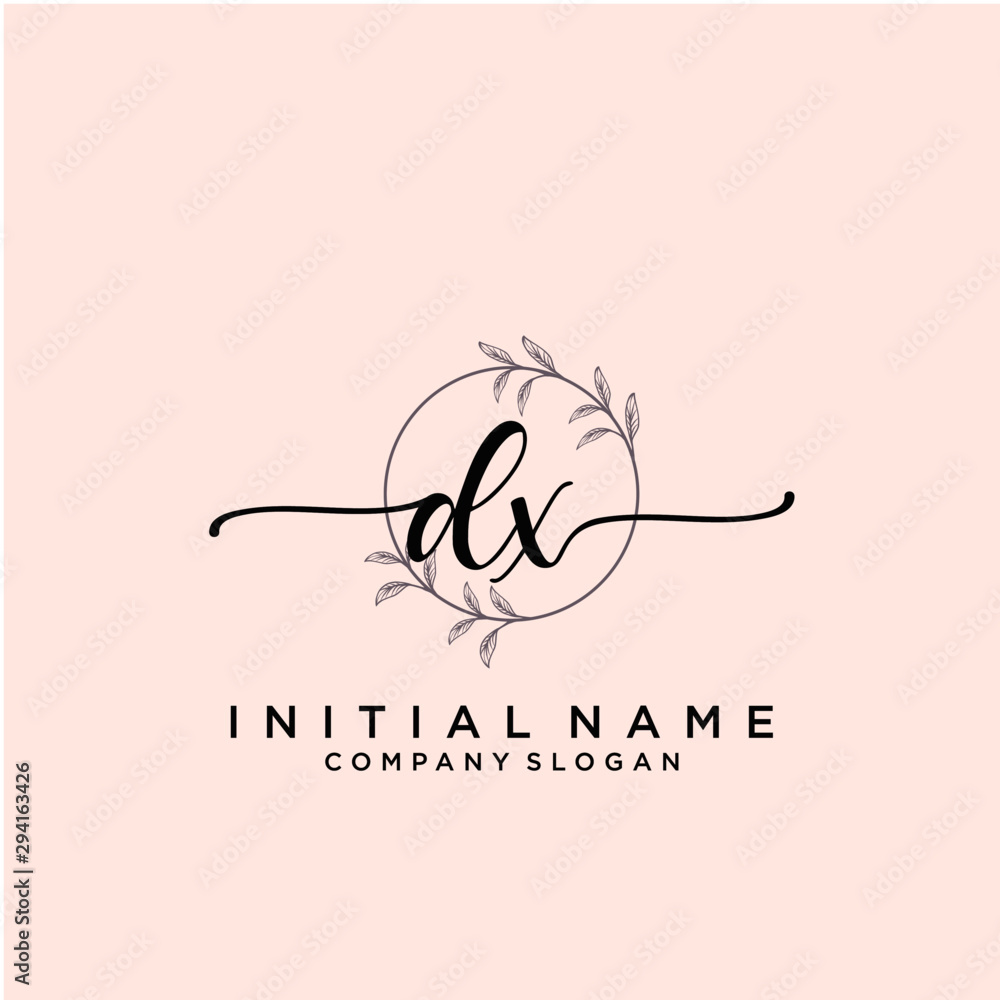 DX Beauty vector initial logo, handwriting logo. DX Beauty vector initial logo, handwriting logo.